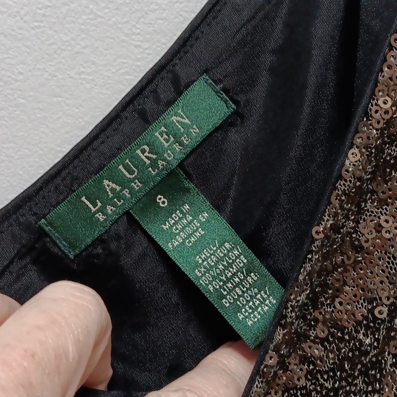 Ralph Lauren bronze-gold sequin tank top, size 8 - Picture 2 of 6